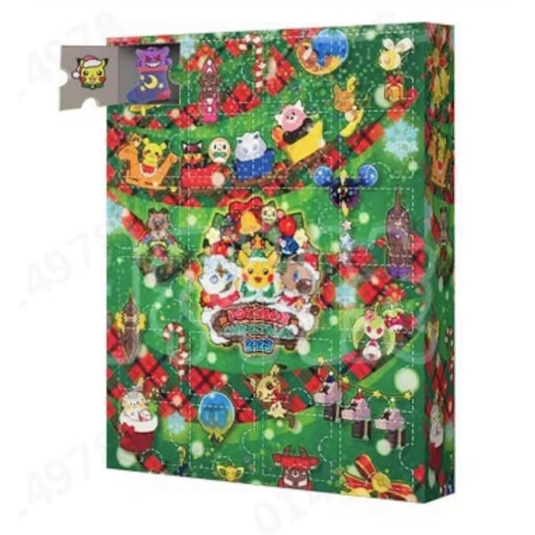 Pokemon 2024 Julekalender for Barn, (Oppgradert Versjon) 32 Gavedeler - Tilfeldig Stil (Blindboks), Adventskalender for Barn Festival J