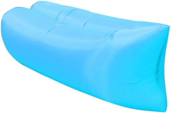 Oppblåsbar strandsofa, oppblåsbar solseng 200 x 70 cm, perfekt for camping og strand, blå, polyester