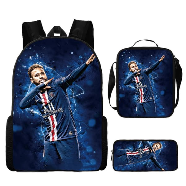 3-pak fodboldstjerne Lionel Messi rygsæk studerende skoletaske FF backpack F