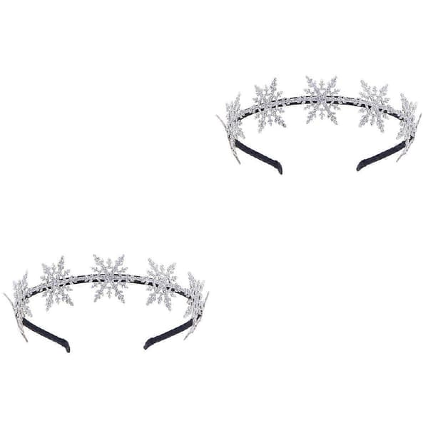 Juldiadem Glitter Snöflinga Diadem för Barn 2-pack Silver Partyfavörer