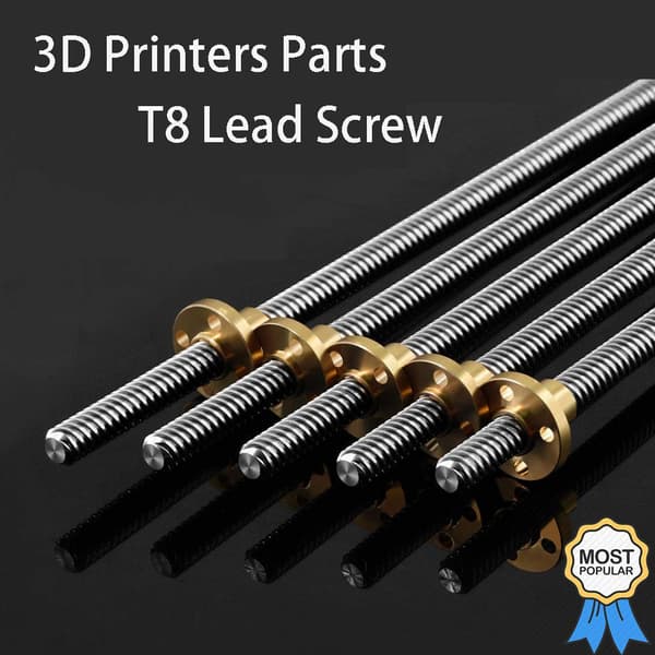 8mm T8 gjenget stang i rustfritt stål med T8 mutter for 3D-printer, 150mm 150mm