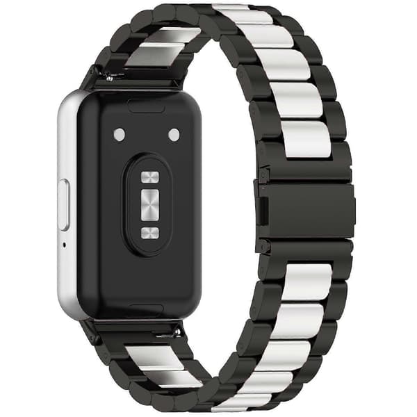 For Samsung Galaxy Fit 3 Tre klokkeremmer i stål Black Silver