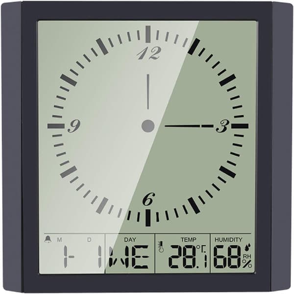 Digital Multifunktionel Termo-Hygrometer Termometer & Hygrometer & Firkantet Ur Minimalistisk Vægur