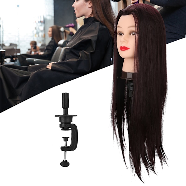 Hårdocka Huvud Salong Hårstyling Flätor Träning Övningshuvud Modell Mörk Lila