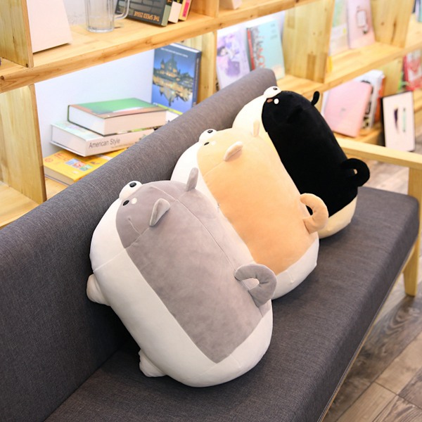 Husdjurs Hund Den nya 40 cm 50 cm Squishmallows plyschleksak Djur Kawaii mjuk stor kudde 40 cm (0,4 kg) Fat gray