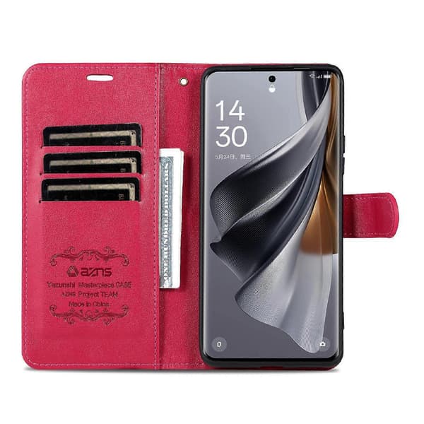 AZNS Sauehudtekstur Flip Case Rød For Samsung Galaxy A15 Red