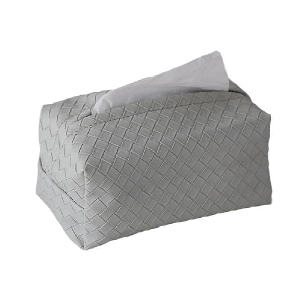 1. Vævet læder tissueboks Chic bilpapirholder Black