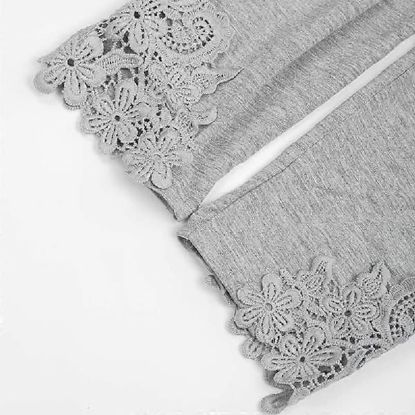 Blonde-strikkede slanke capri-leggings, afslappede korte leggings til forår og sommer, dametøj grå XL grey