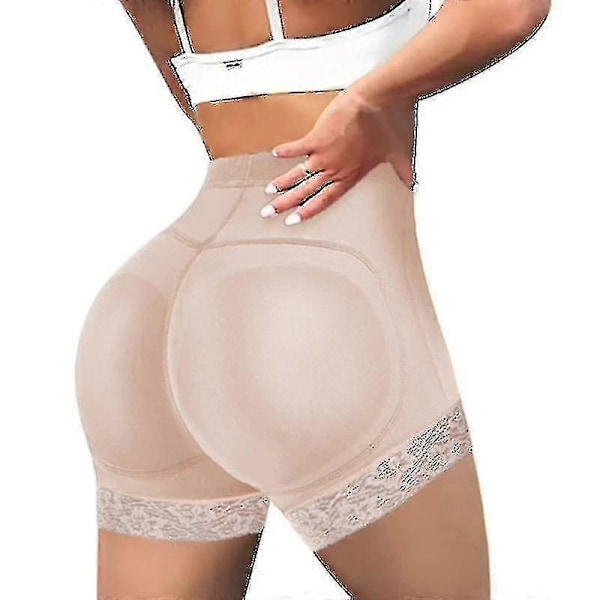Dame Body Shaper Polstret Numseløfter Trusser Numse Hofteforstærker Falsk Numse Shapewear Underbukser Push Up Shorts Beige M Beige