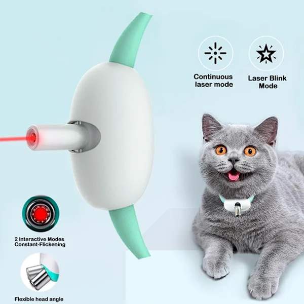 Elektrisk Smart Underholdningshalsbånd til Kat 2 Tilstande USB-opladning Interaktivt Kattelegetøj Justerbart Smart Drille-kattehalsbånd 1pc