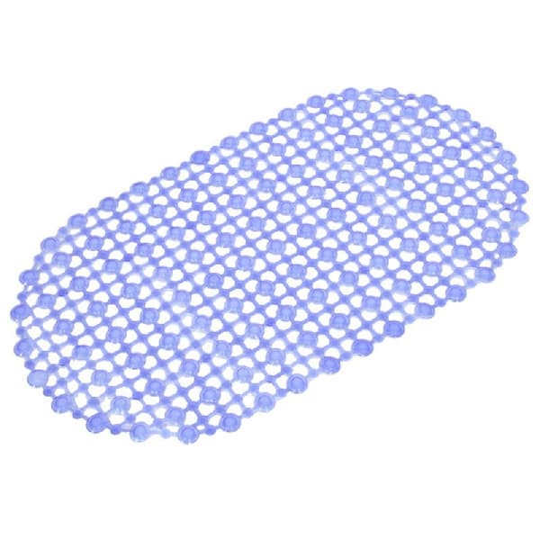 Oval sklisikker badekarmatte dusjmassasjematte blå Blue