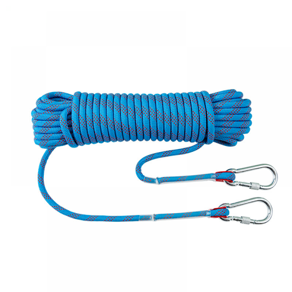 klätterrep med statisk säkerhetskarbinhake 10 mm polyester Mou
