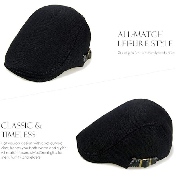Toppad Kepa Herrar Beret Herrar Vinter Varm Kepa Newsboy Flat