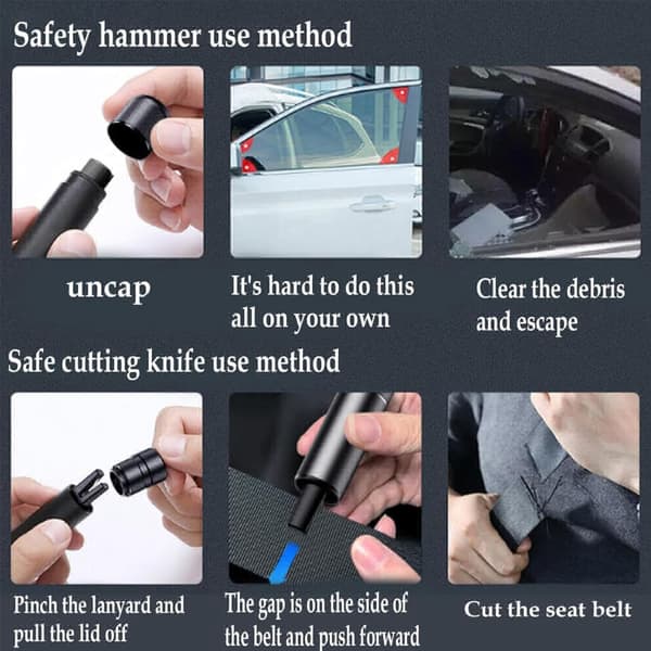 Safe Pro X Bilnödhacka, Automatisk Fönsterhammare För Land Och Under Vatten (2-pack-A)(bt) A