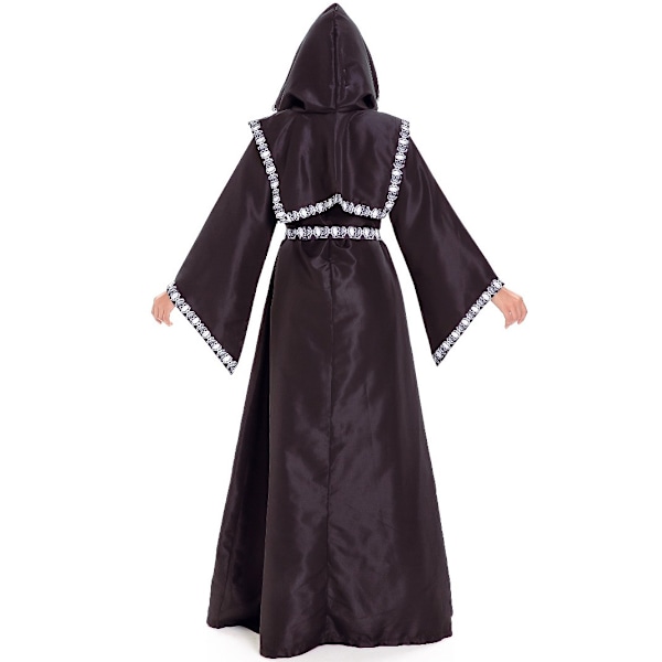 Kvinders Skelet Kappe Reaper Hexe Halloween Kostume - Perfekt til Cosplay og Temafester sort balck