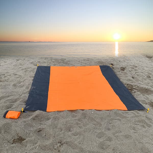 Vanntett ekstra stor strandmatte piknikteppe 210 cm x 200 cm