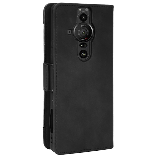 Magneettinen läppäkotelo Sony Xperia Pro-I:lle useilla korttipaikoilla, lompakkomallinen puhelinkotelo, musta Black Style A Sony Xperia Pro-I