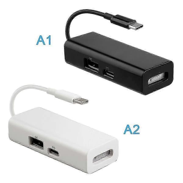 USB-C 3-i-1 MagSafe-adapter Typ C till MagSafe 1/2-omvandlare för bärbara datorer Black