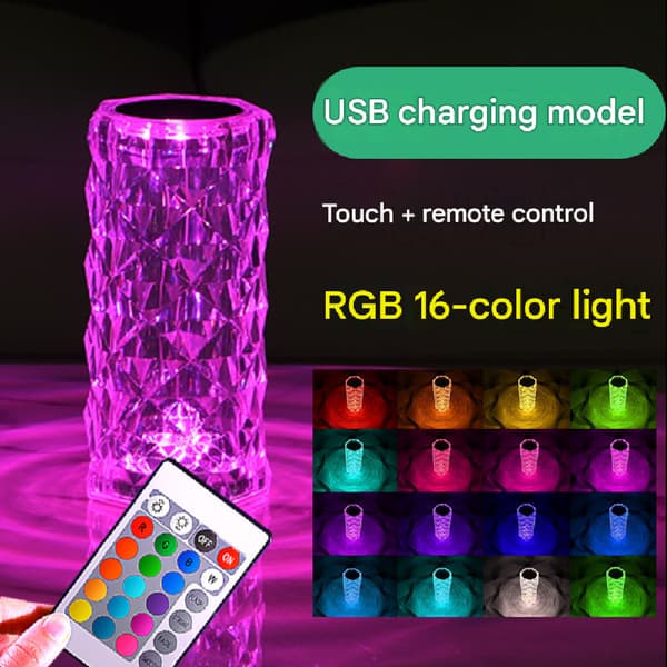 Pöytävalaisin Kristalli - RGB Monivärinen Multicolor multicolor