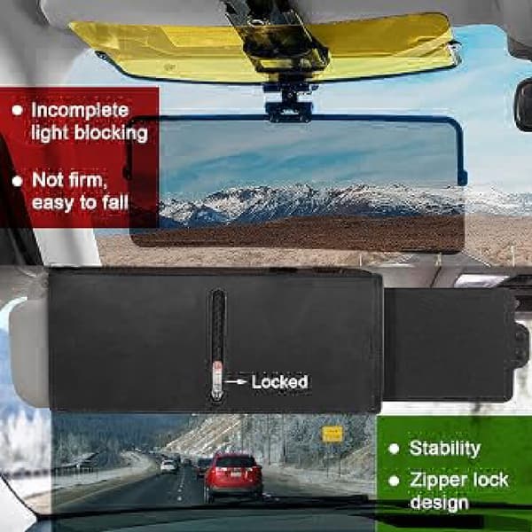Solskjermforlenger for bilvisir, polarisert solskjermforlenger med