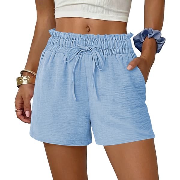 Shorts til kvinder Afslappede brede ben med snøre Shorts til strandferie blå blue S