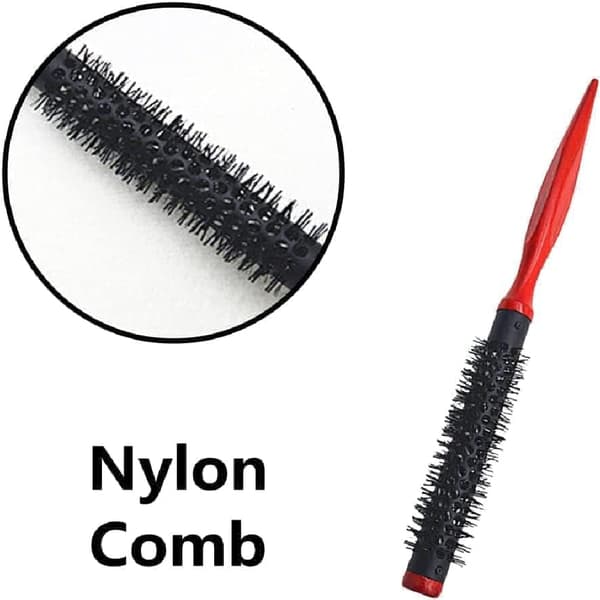 Rund nylonhårbørste for salongstyling, kam for føning, krølling og barbering 1.6cm