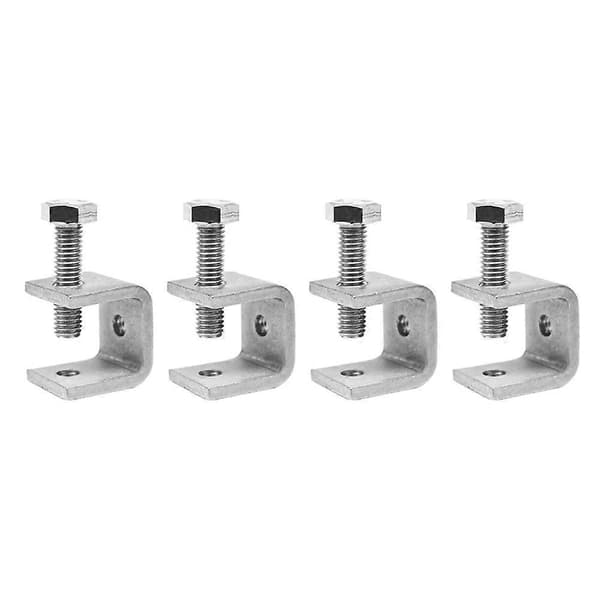 4 stk. C-klemme stålrør firkantet klemme trækring justerbar fast holder klips multifunktionel hardware As Shown