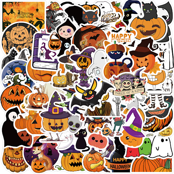 50 stk Halloween Dekorative Graffiti Stickers - Vandtætte Residu-frie Dekaler til Bagage, Computere & Mere (4-6cm) 11