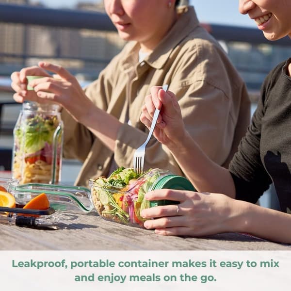 Lækagesikker salatbeholder af plast (grøn)