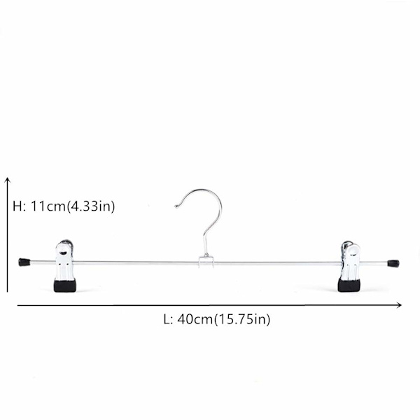 10 st 40 cm krom järngalgar, silvermetall byxgalgar byxor shorts kjol strumpor underkläder, med halkfria klämmor