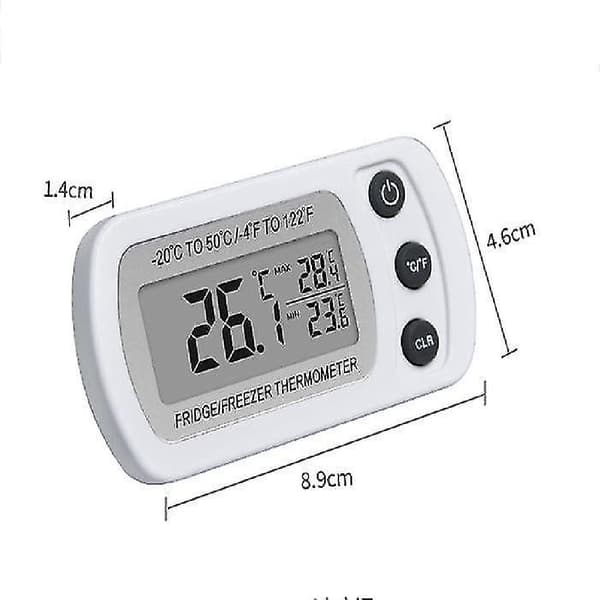 LCD digital termometer för frystemperatur -20~50 grader kylskåpstermometer Ny White