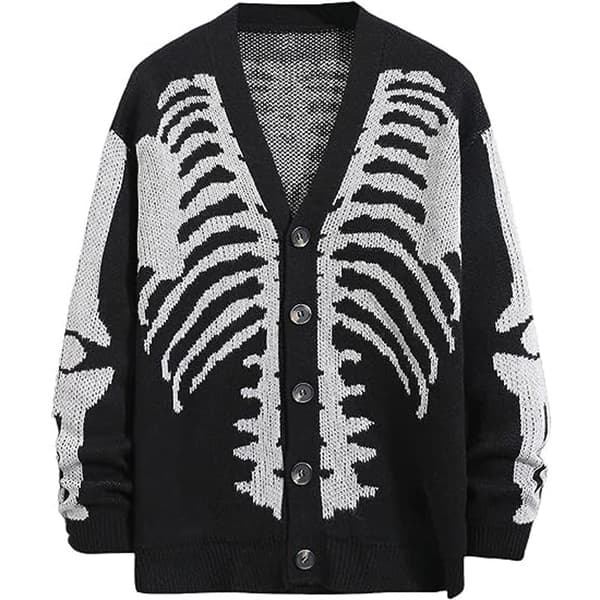 Oversized stickad tröja med mönster, avslappnad stickad tröja, söt unisex-stil S