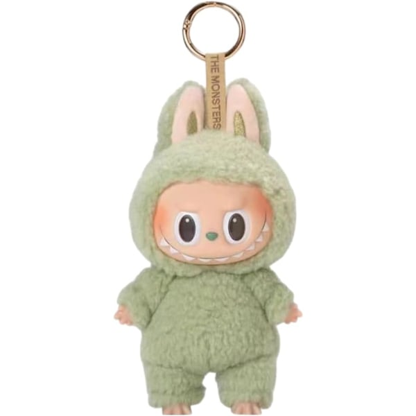 Labubu Popmart Plysch Nyckelring, Monster Nyckelring Gosig Leksak, 17cm Vinyl Face Story Samlarfigurer (Grön Labubu) green labubu