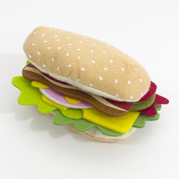 DIY Filt Hamburger Leke Sett — Smørbrød og Pølser — Lekeleker