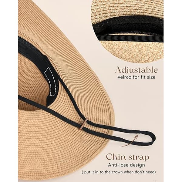 Dame stråsolhatt med bred brem UPF 50 sommerhatt