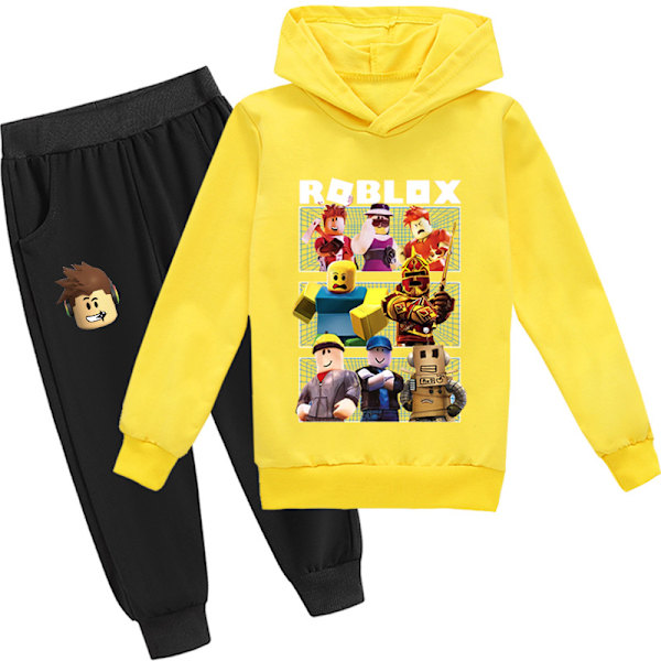 Roblox Hoodie for Barn - Varmt Hoodie Klær med Roblox Trykk Yellow 150cm