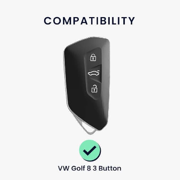 Silikoninen avaimenperä VW Golf 8:lle - Harmaa/Valkoinen