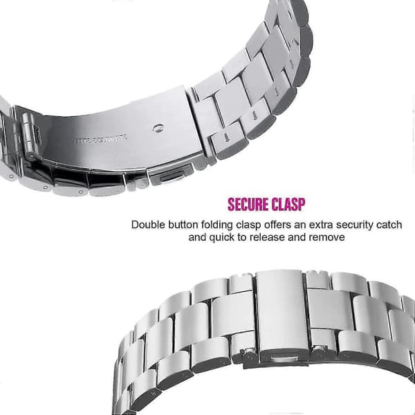 Til Xiaomi Redmi Watch 2/Watch 2 Lite Urrem 3-perler Solid Metal Erstatningsrem Sølv Xiaomi Redmi Watch 2 Silver