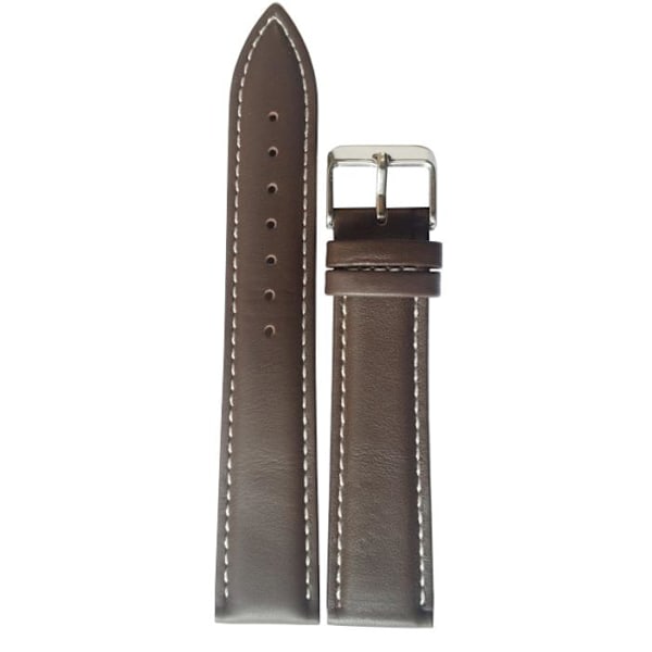 Vadderat läderarmband 18/20/22/24 mm Mörkbrun 22 mm DarkBrown