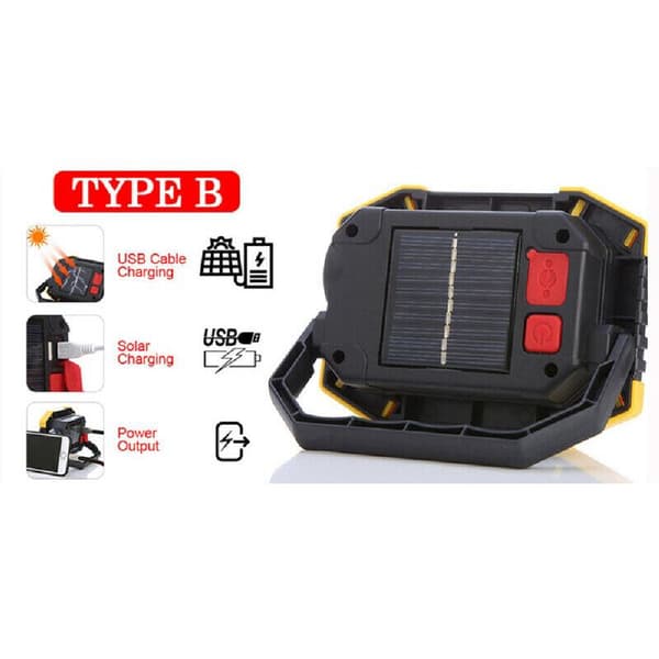50W Bærbar Solar Floodlight LED Arbejdslys USB Genopladelig Lampe-FM-