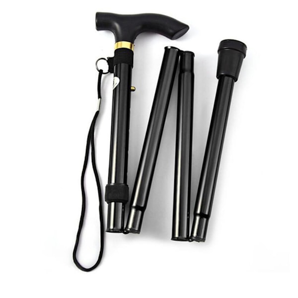 Sammenleggbar Stok Lett Sammenleggbare Stokker for Menn og Kvinner for Eldre Gående Hjelpemidler Sammenleggbar Black