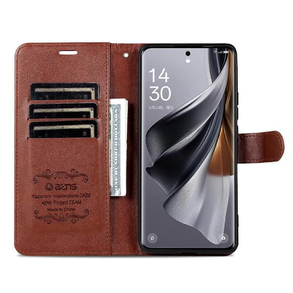 AZNS Sauehudtekstur Flip Case Brow For Samsung Galaxy A55 5G Brown