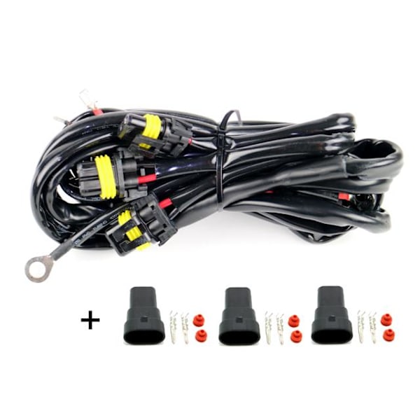 Kabelsett 80A 3x relékabel strømkabel Xenon / LED arbeidslys 295