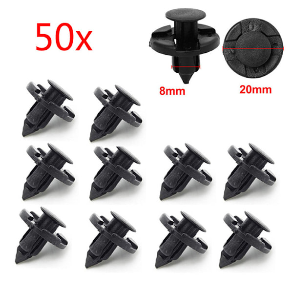 50 st/set 8 mm hål plastnitar Fästen Tryckklämmor