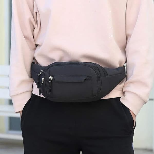 Midjeväska, Vattentät 4-ficks Fanny Pack Löparmidjeväska Justerbart Bälte Midjeväskor för Utomhuslöpning grey