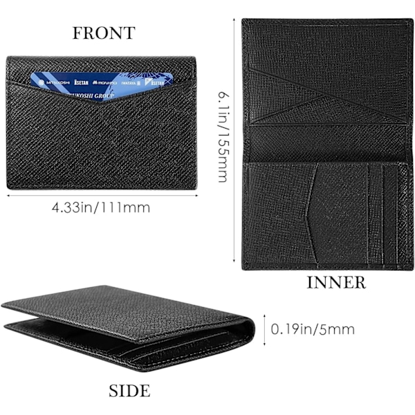 Äkta Läder RFID-skyddad Bifold Korthållare för Män