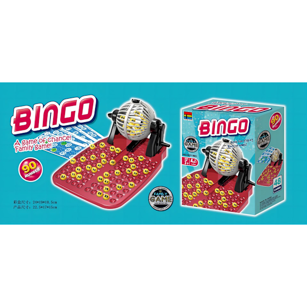 Regal Bingo Deluxe Bingo-spelset med hjulbur, bingokulor, huvudbräda Bingospel för vuxna stor grupp white