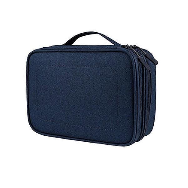 SM02S Dubbelskikts multifunktionell förvaringsväska för digitala tillbehör (marinblå) Navy Blue