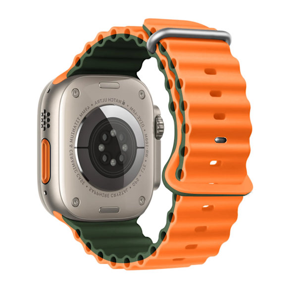 Ocean rem F?r Apple Watch Ultra 2 reim 49mm 45mm 44mm 40mm 41mm 42mm 49 mm silikon armbånd iWatch serie 9 7 6 3 se 8 Orange Army-Green Y Orange Army-Green 38mm 40mm 41mm