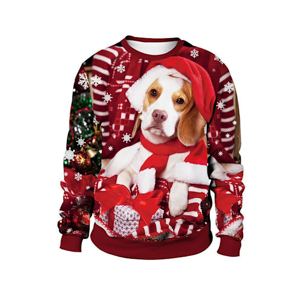 TIS THESEASON ​​Hund Jultröja Ful Jultröja Tröja Herr 28D Tröja Toppar Huvtröja Christmas Dog 4XL